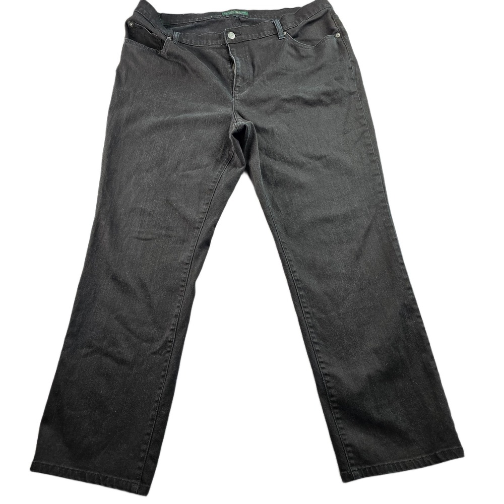 Lauren Ralph Lauren Jeans women 18W Black Denim Classic Fit Straight Leg.